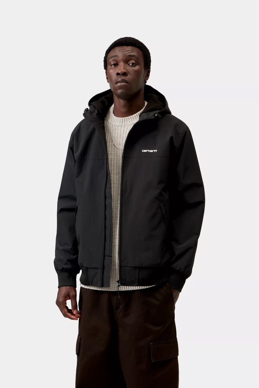 Chaqueta Carhartt Wip Hooded Sail - black / white