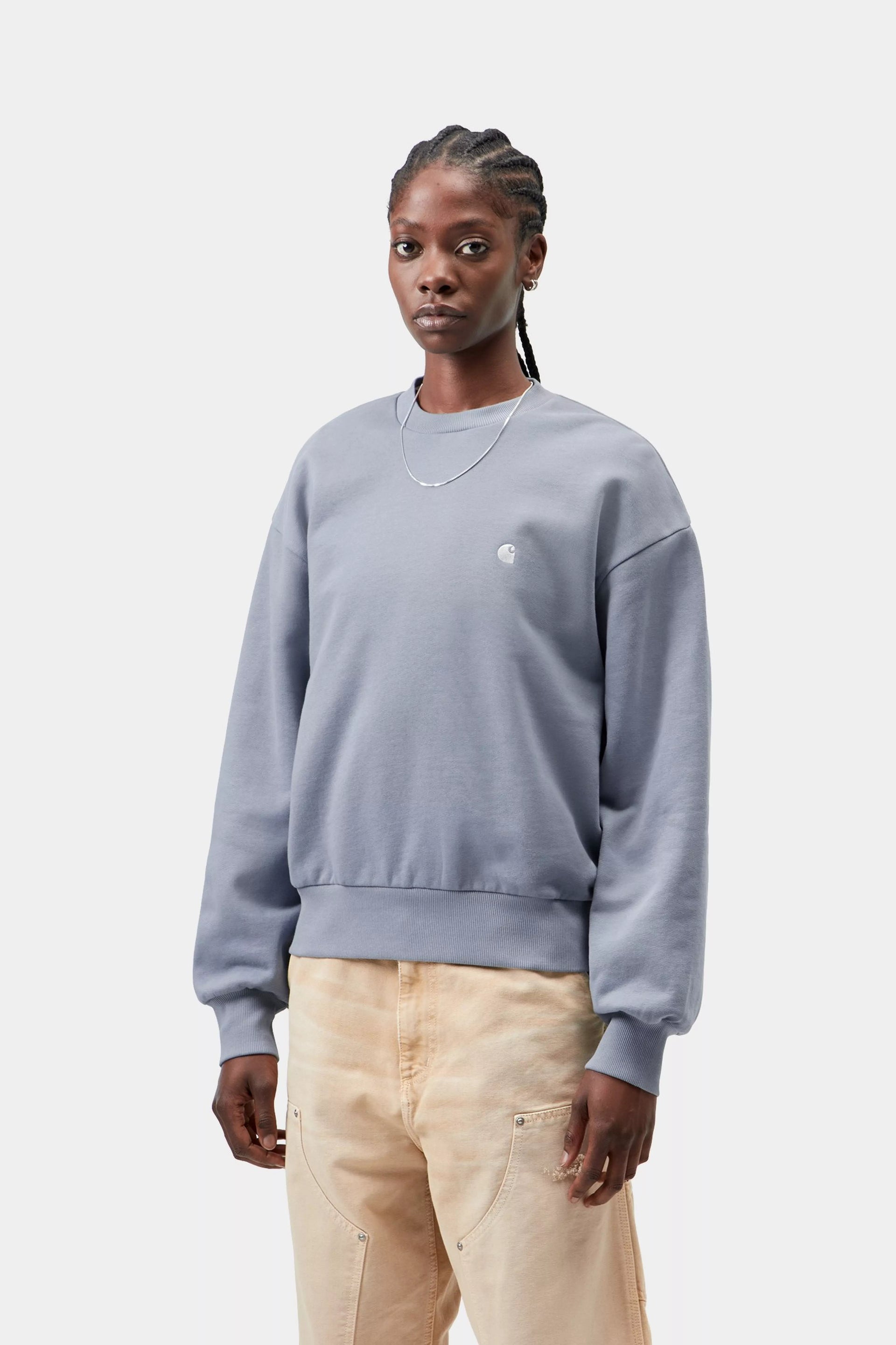 Sudadera Carhartt Wip W  Casey SweatShirt Cotton Sweat - shady blue / silver