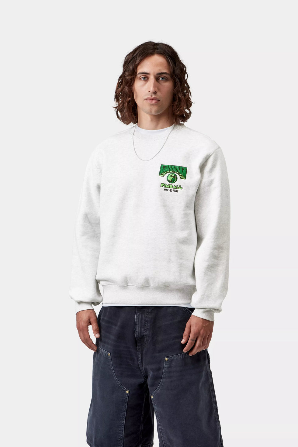 Sudadera Carhartt Wip Pinball Sweat Cotton Sweat - ash heather