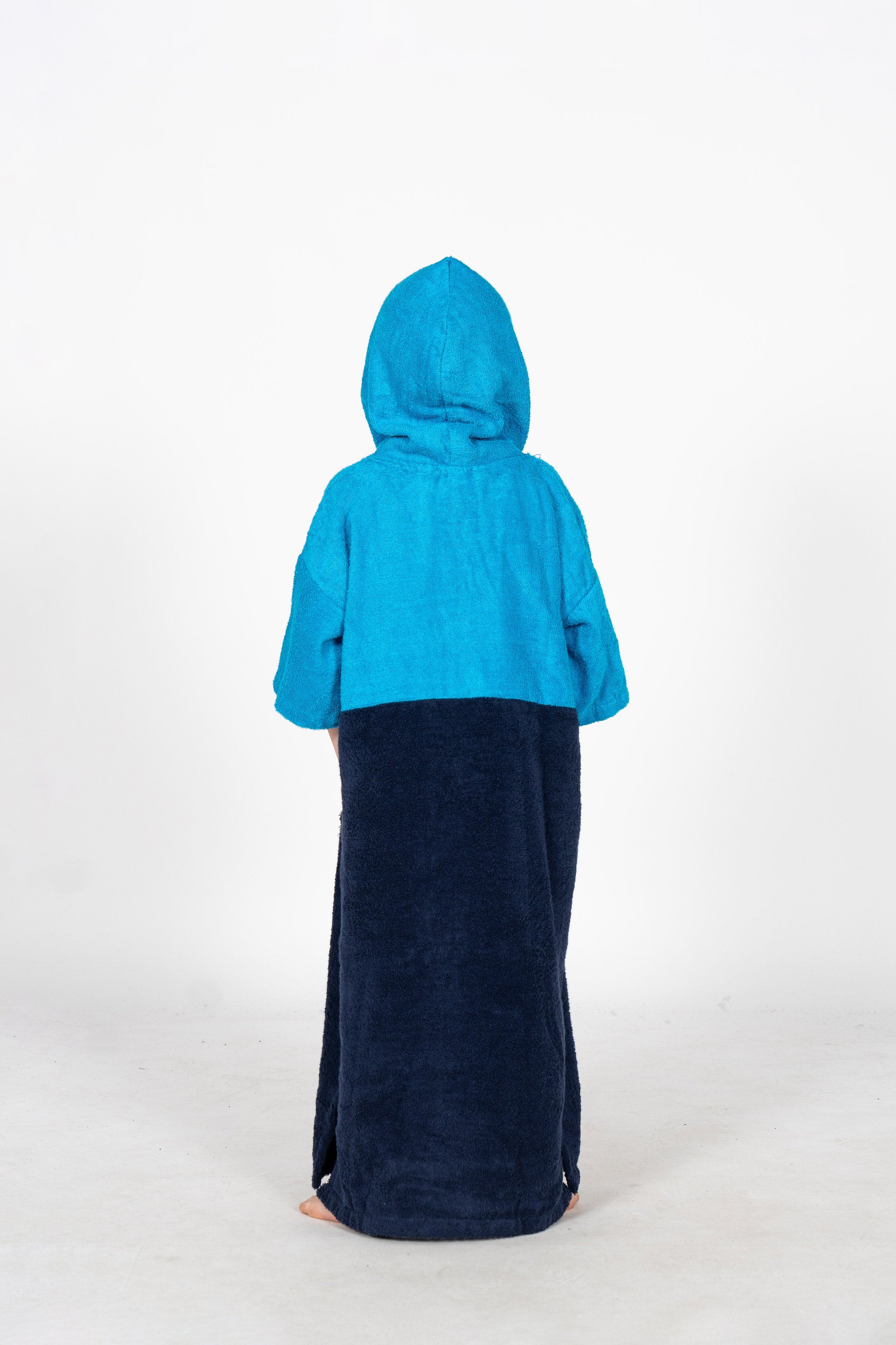 Ponchos Styling Bicolor - turquesa azul marino