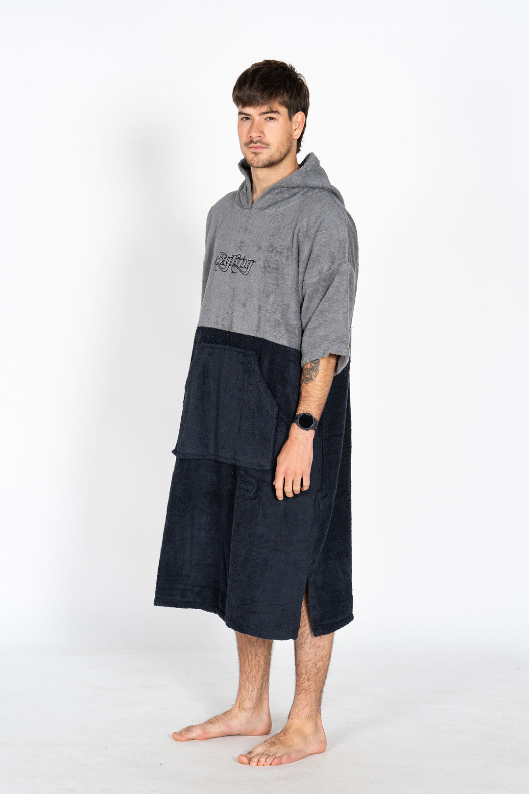 Ponchos Styling Bicolor - gris negro