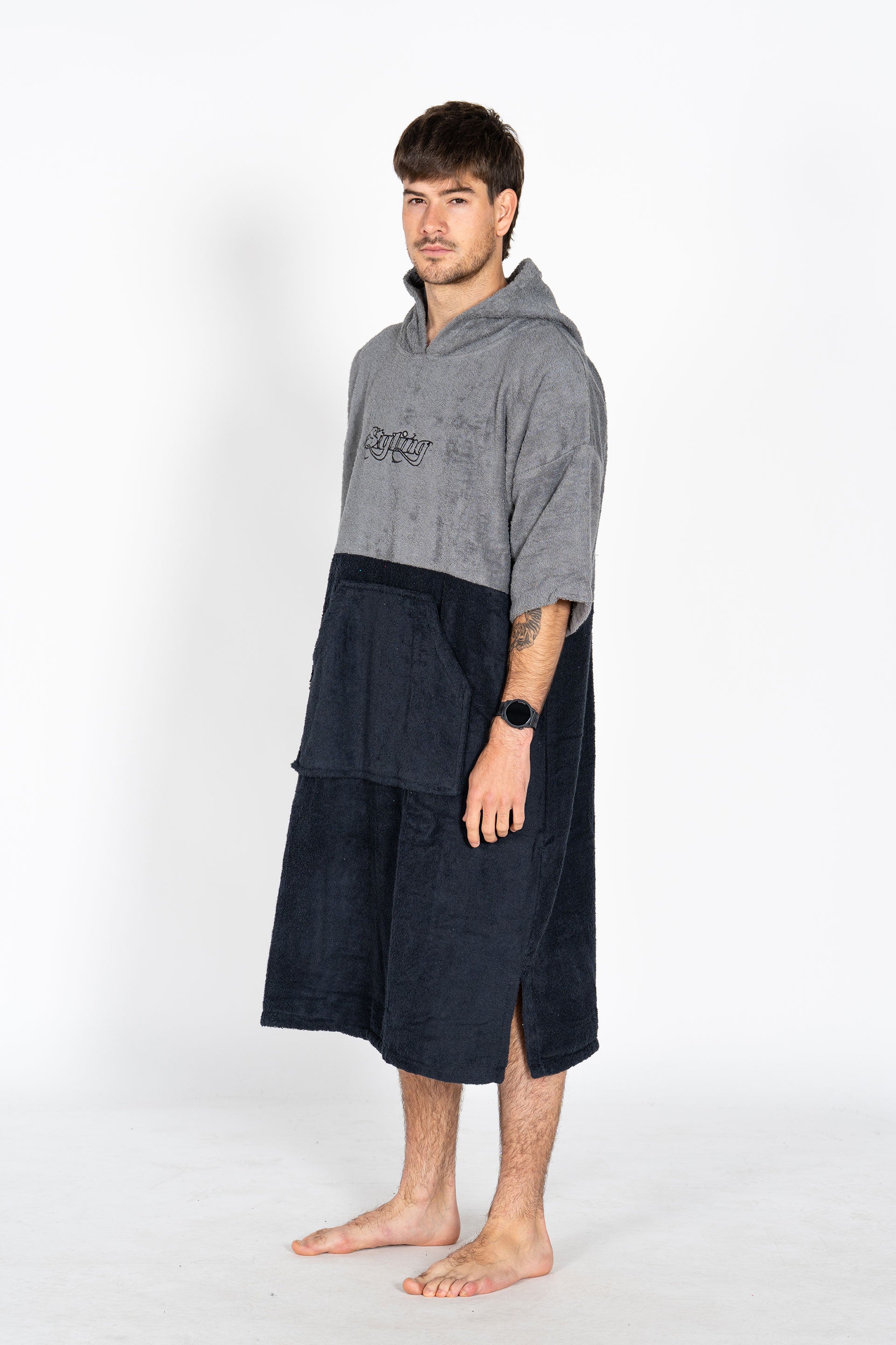 Ponchos Styling Bicolor - gris negro