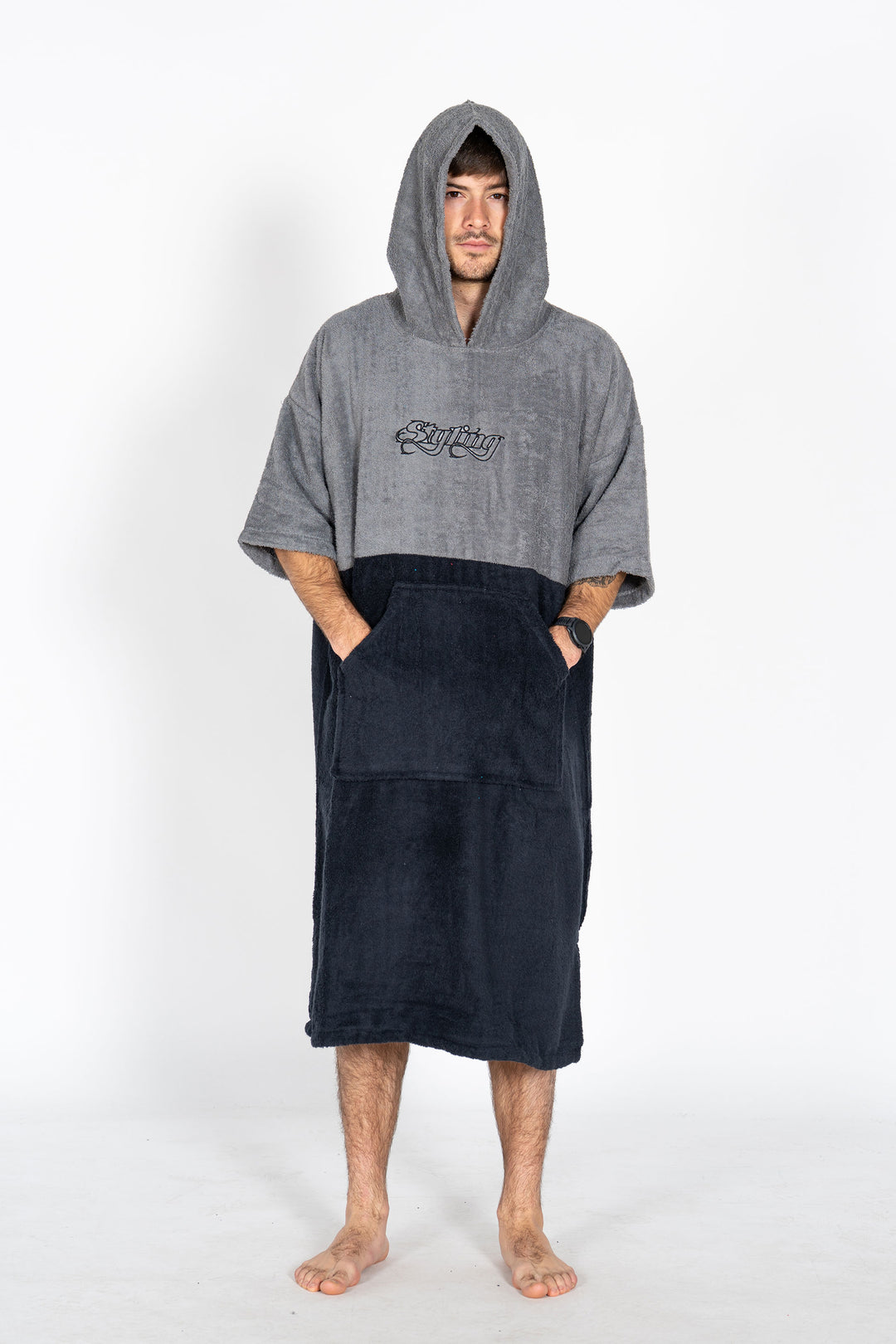 Ponchos Styling Bicolor - gris negro