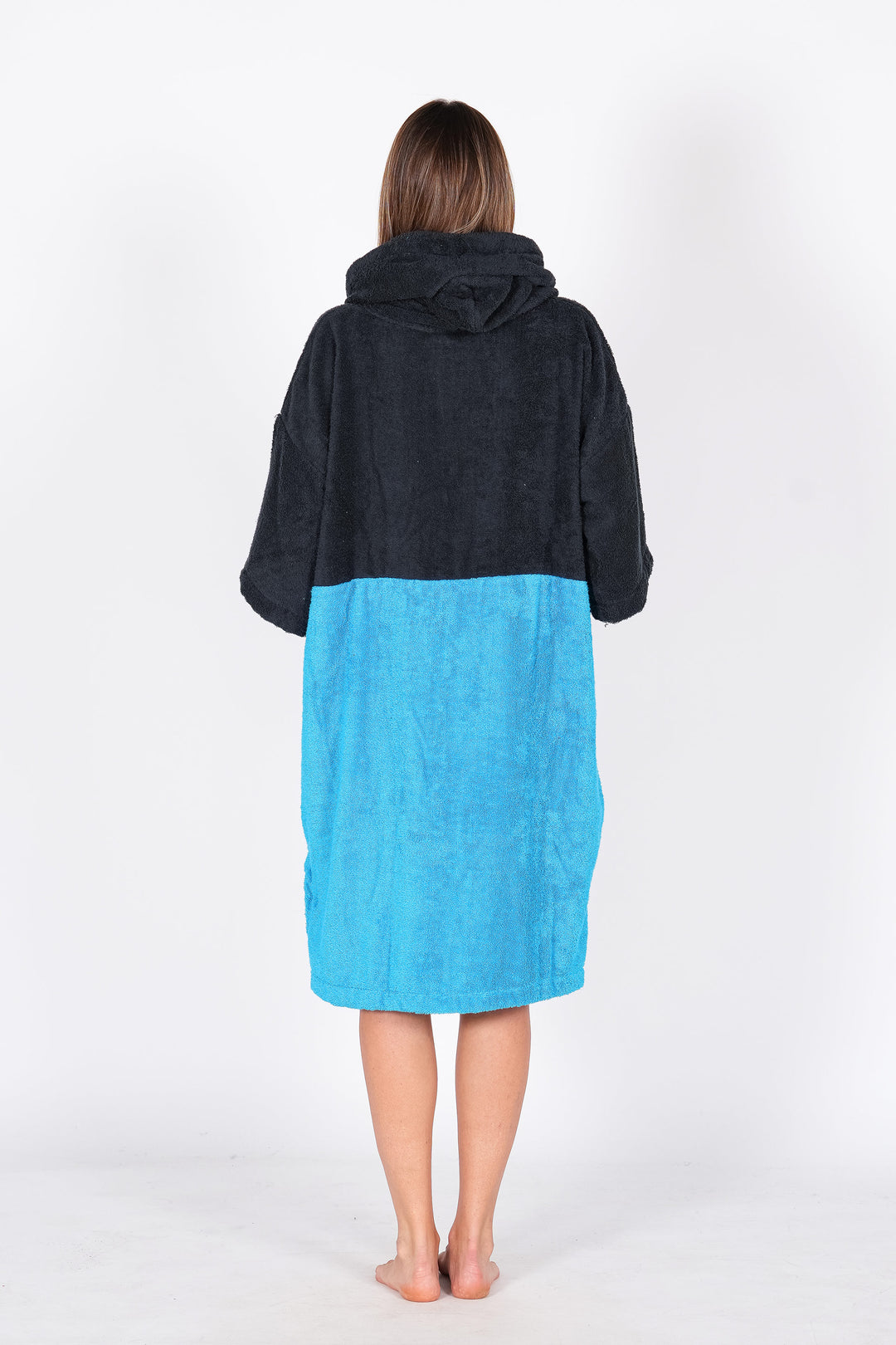 Ponchos Styling Bicolor - negro turquesa