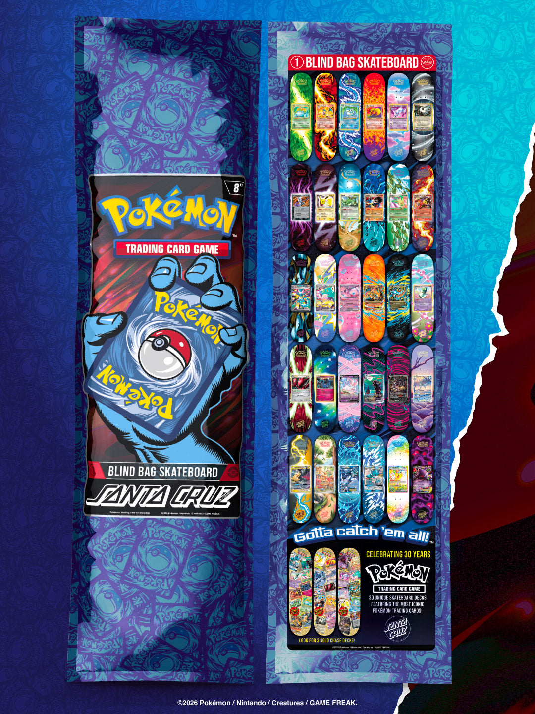 Tabla skate Santa Cruz pokémon tcg blind bag 8.0