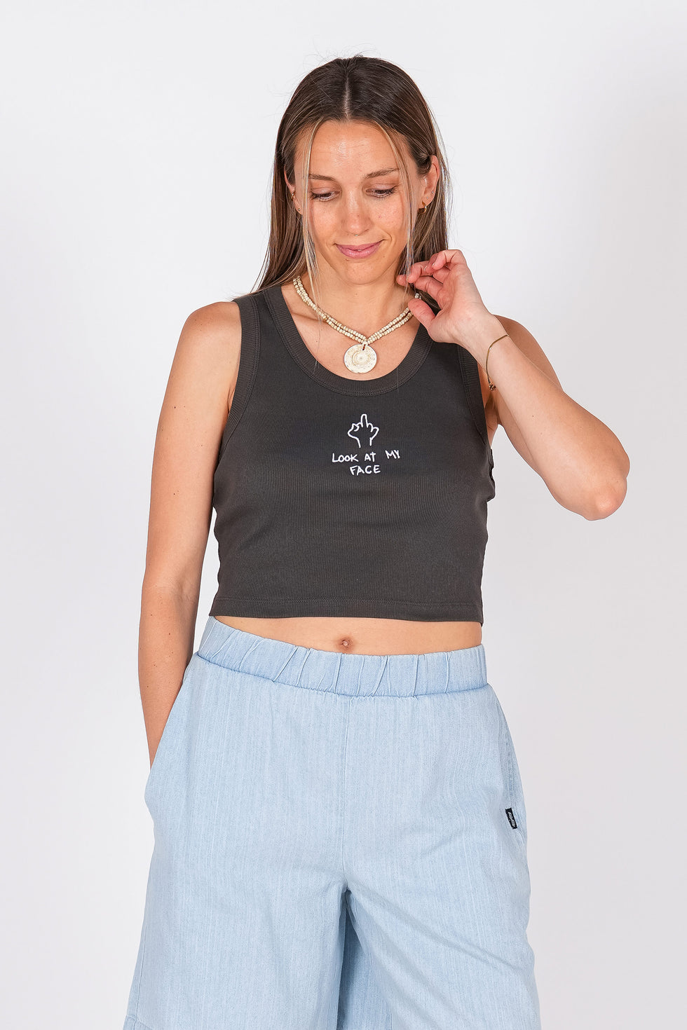 Camiseta Look Face - antracita 25