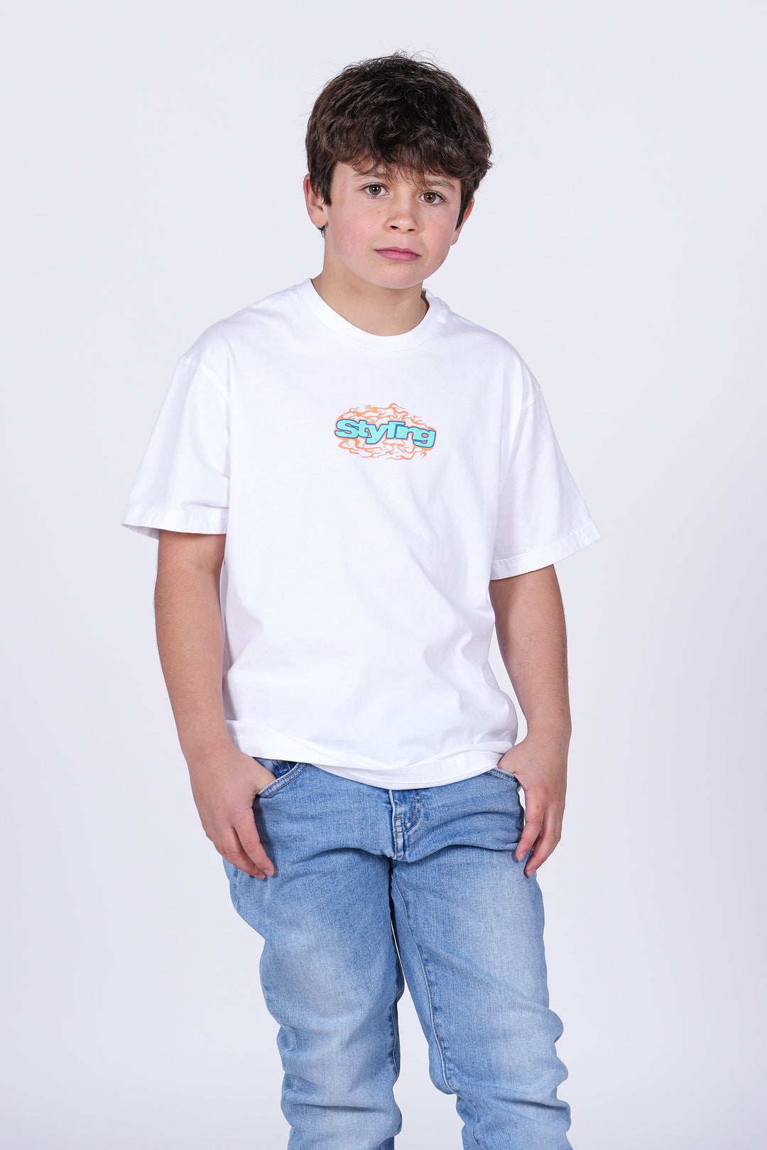 Camiseta Flames - blanco