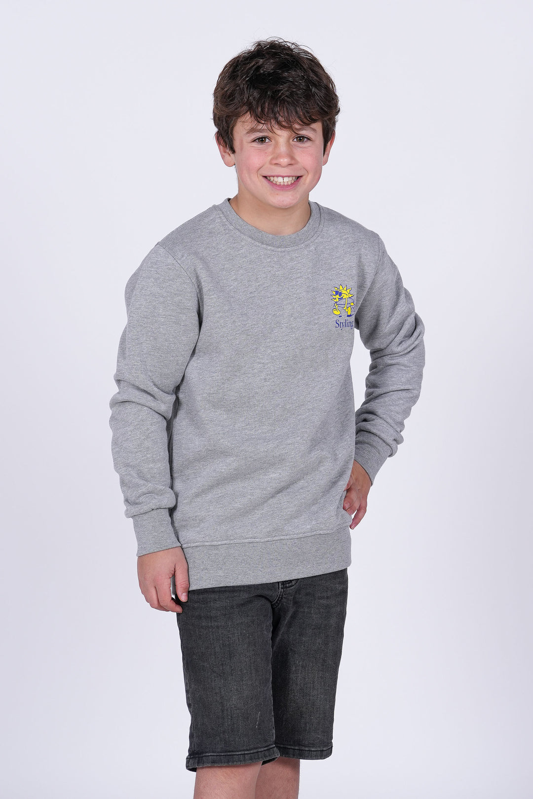 Sudadera Crew Sunday Funday - heather gray