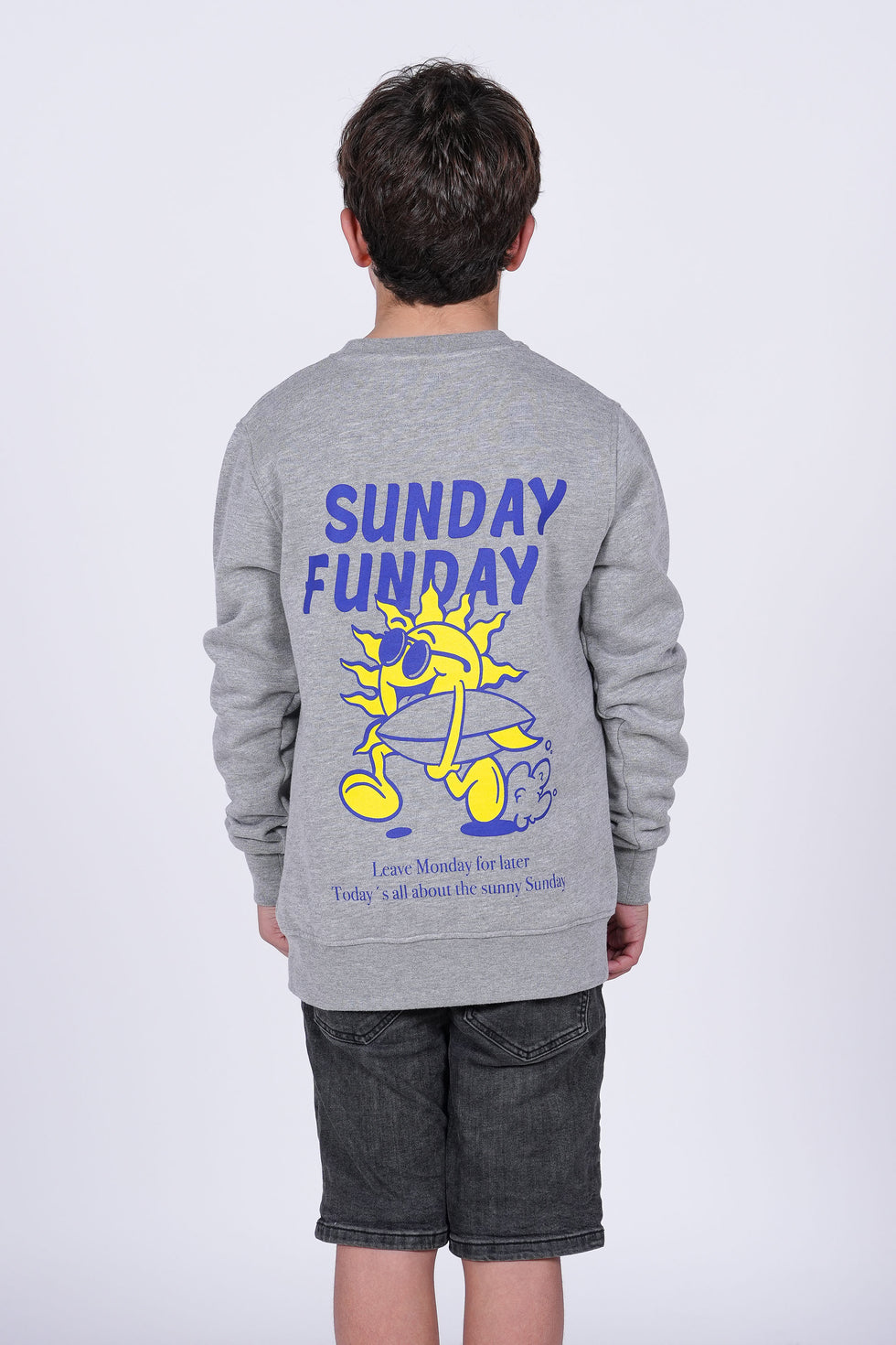 Sudadera Crew Sunday Funday - heather gray loading=