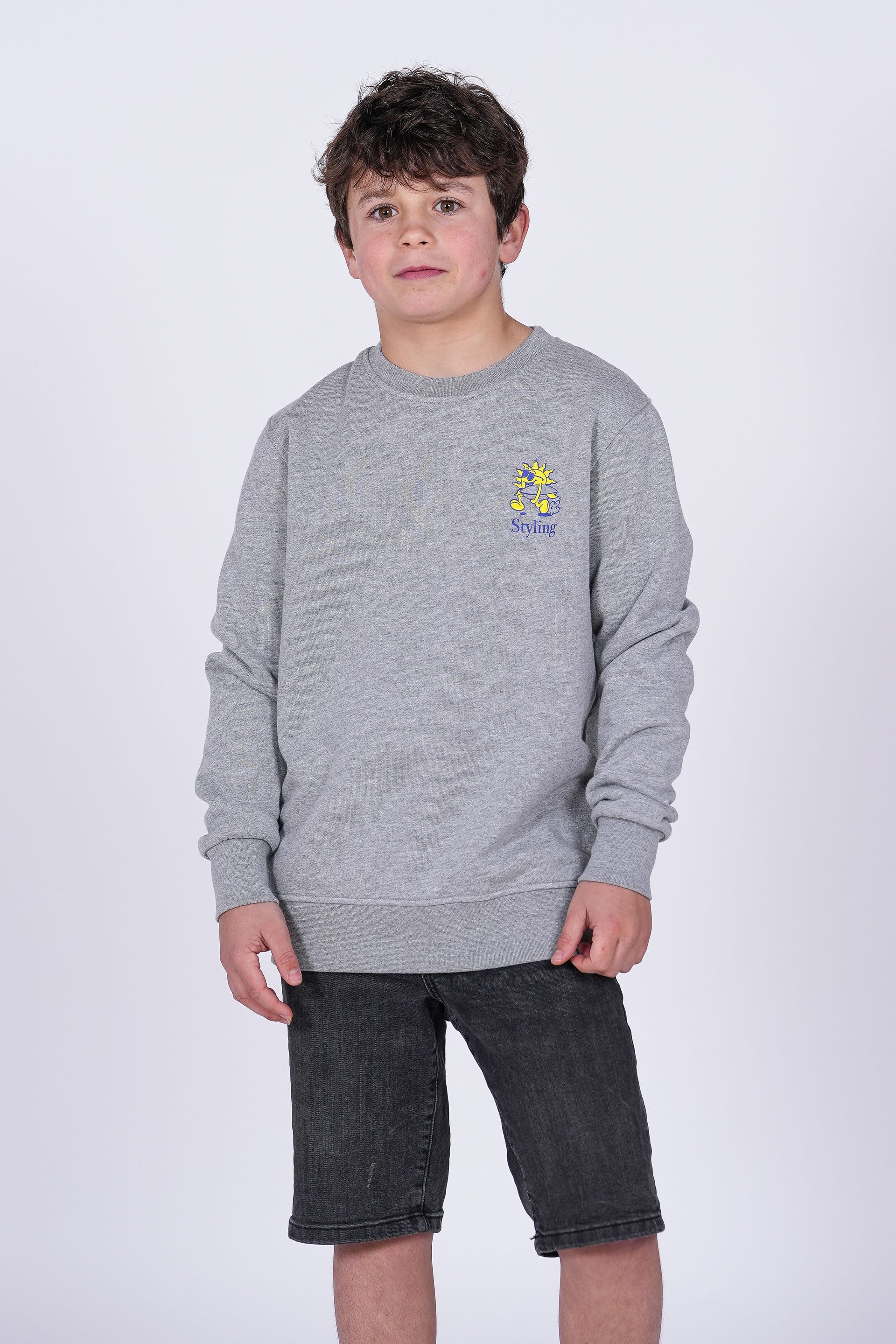 Sudadera Crew Sunday Funday - heather gray