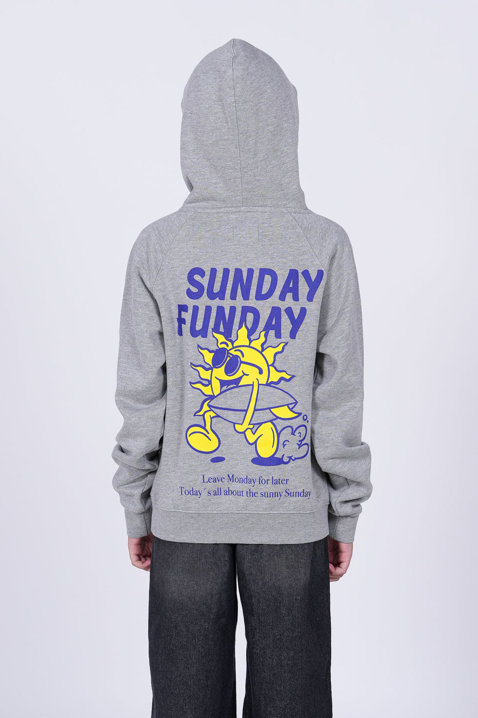 Sudadera Sunday Funday - niñaheather gray loading=