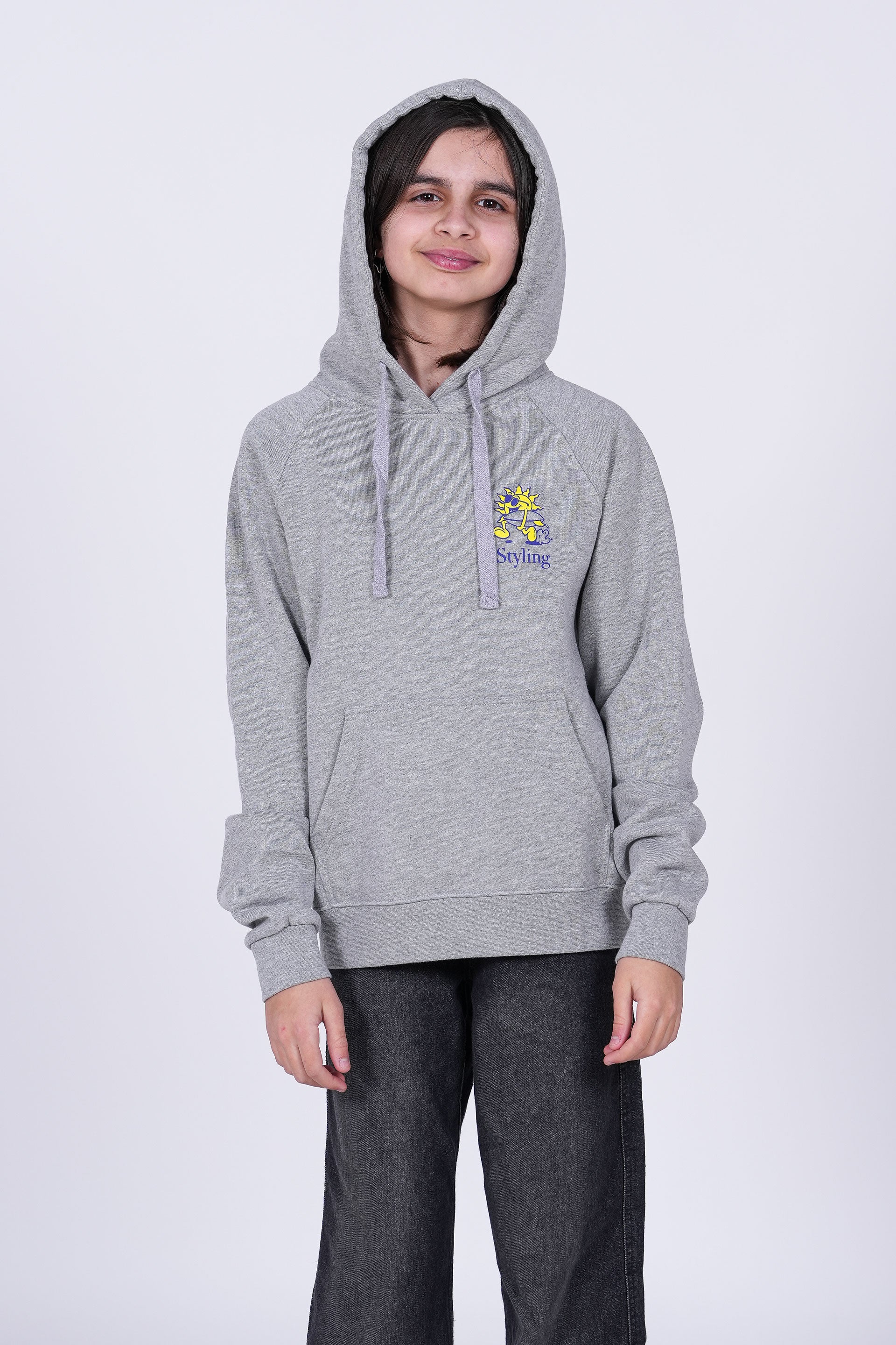 Sudadera Sunday Funday - niñaheather gray