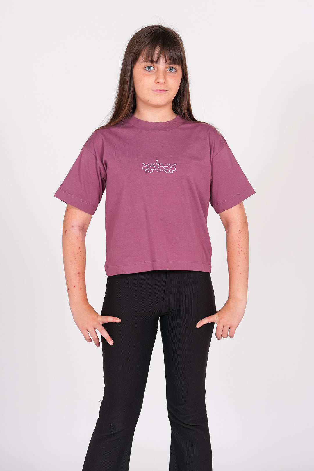 Camiseta Styling Flowers - cabernet