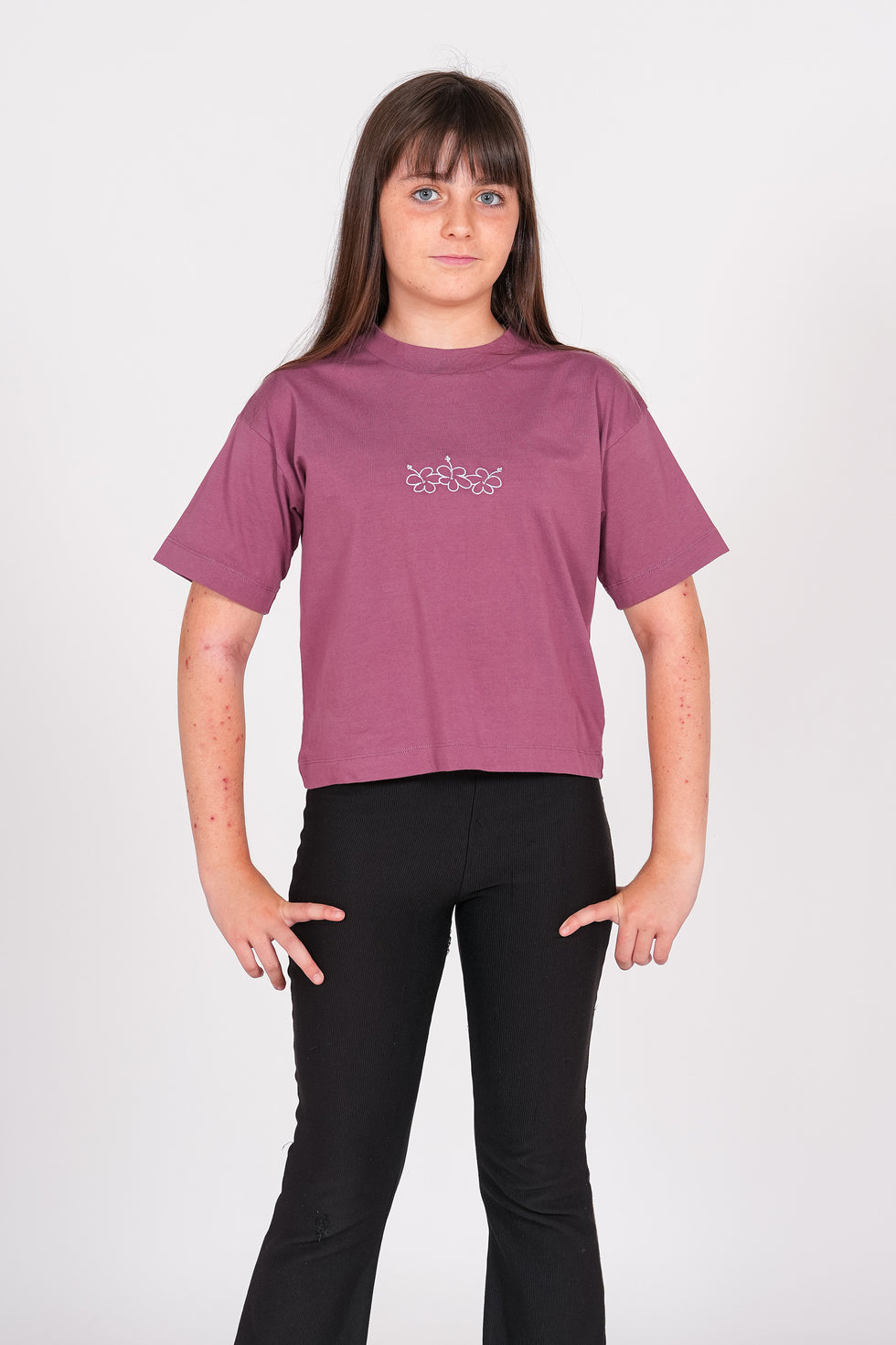 Camiseta Styling Flowers - cabernet