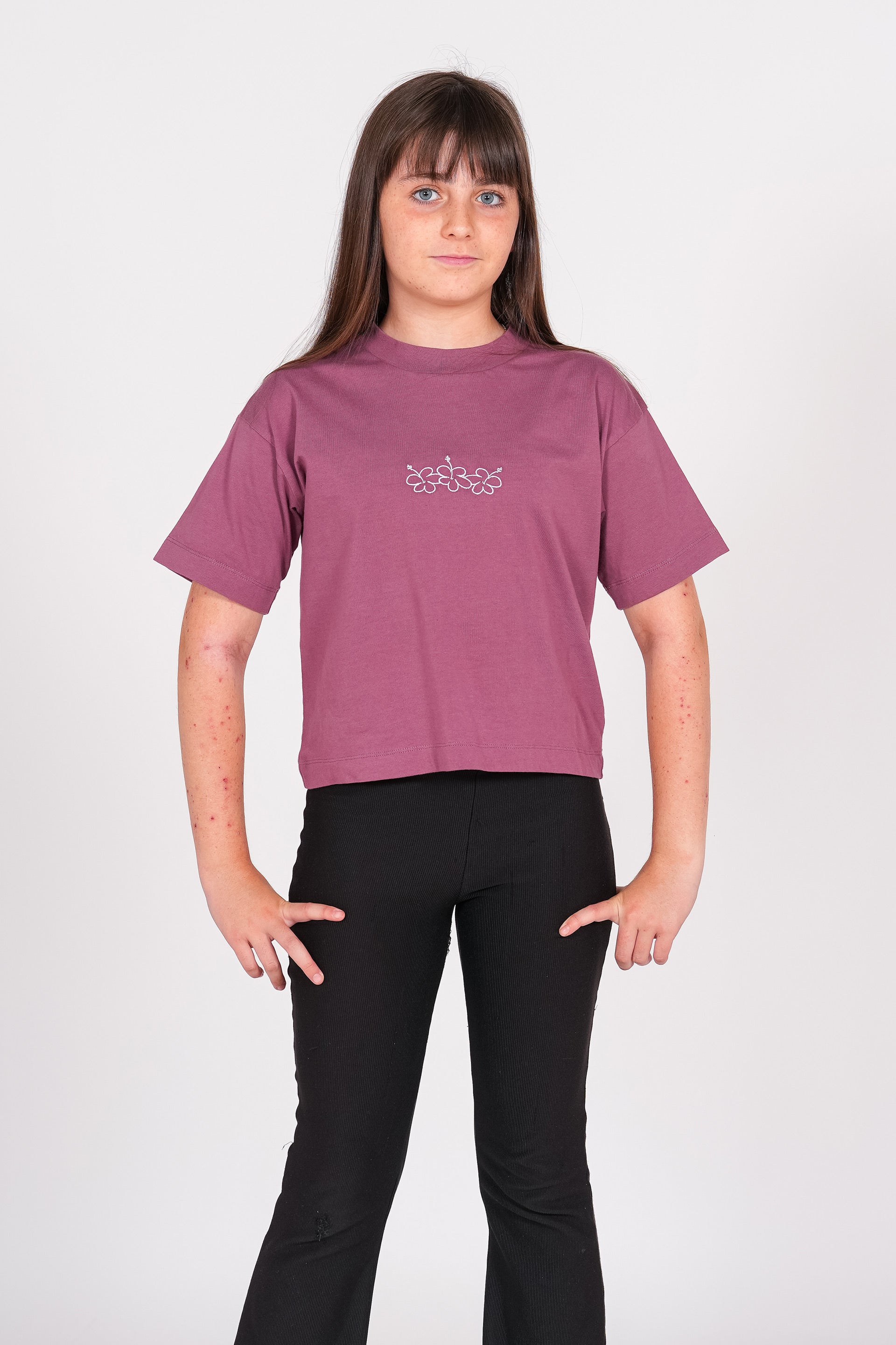 Camiseta Styling Flowers - cabernet