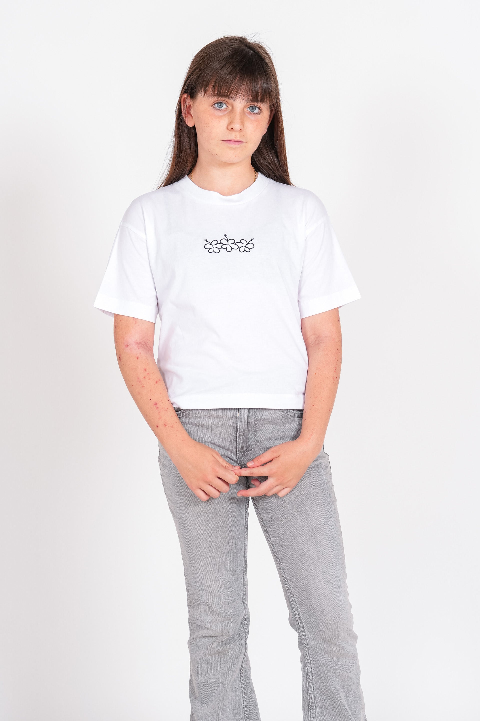 Camiseta Styling Flowers - blanco