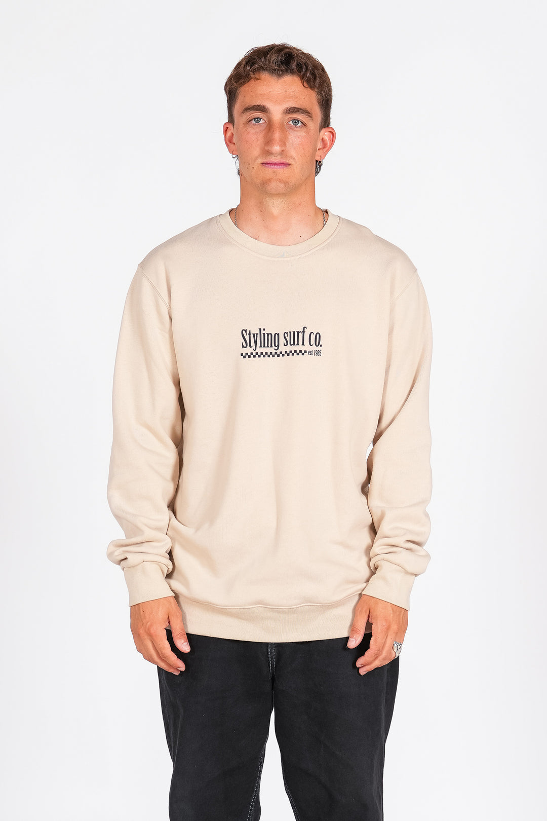 Sudadera Styling Surf Shop - piedra