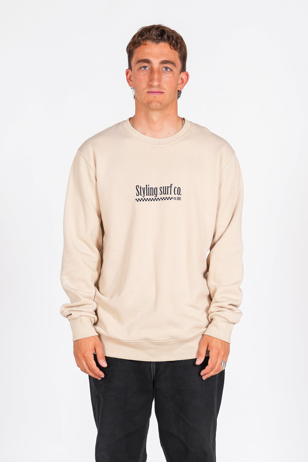 Sudadera Styling Surf Shop - piedra