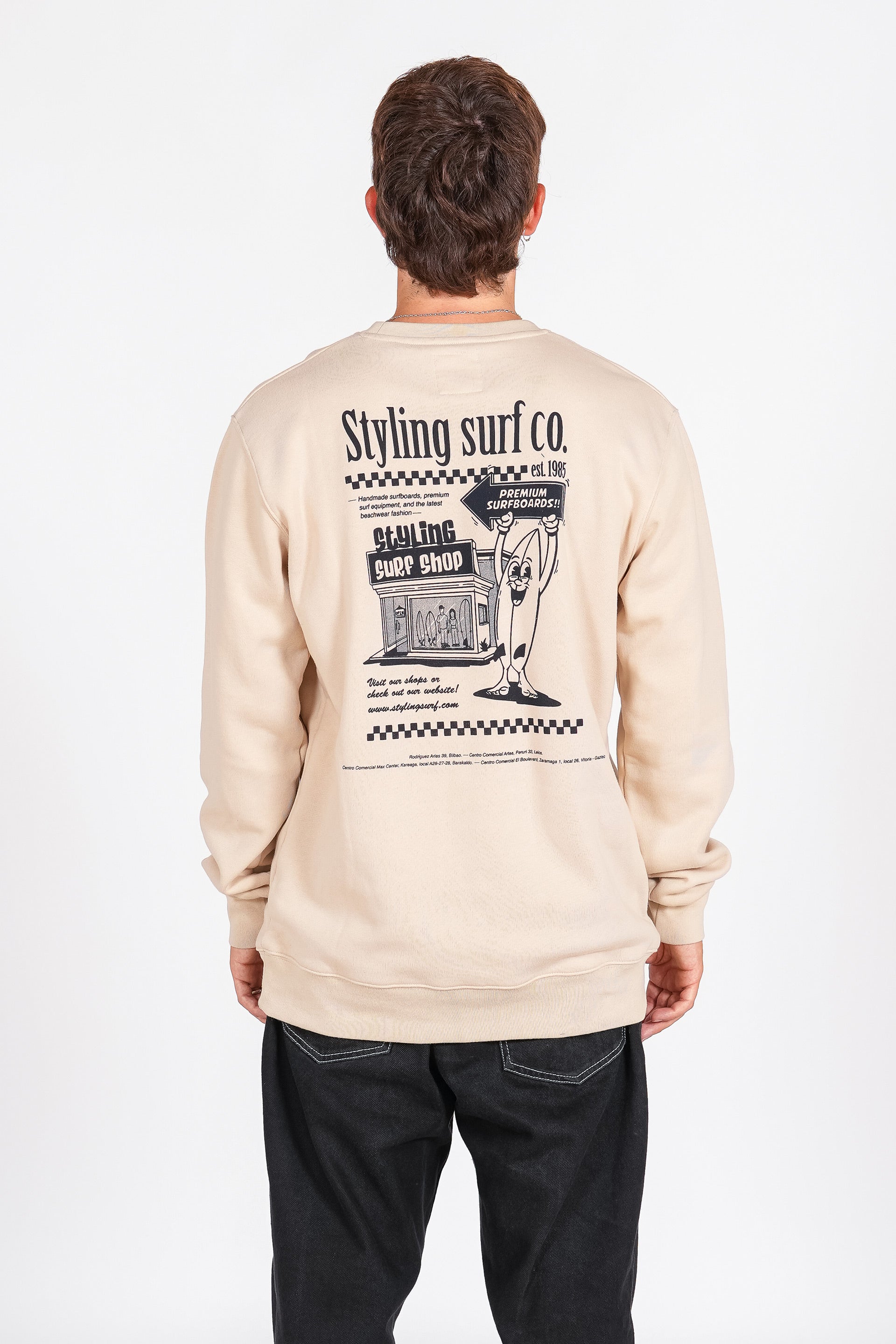 Sudadera Styling Surf Shop - piedra