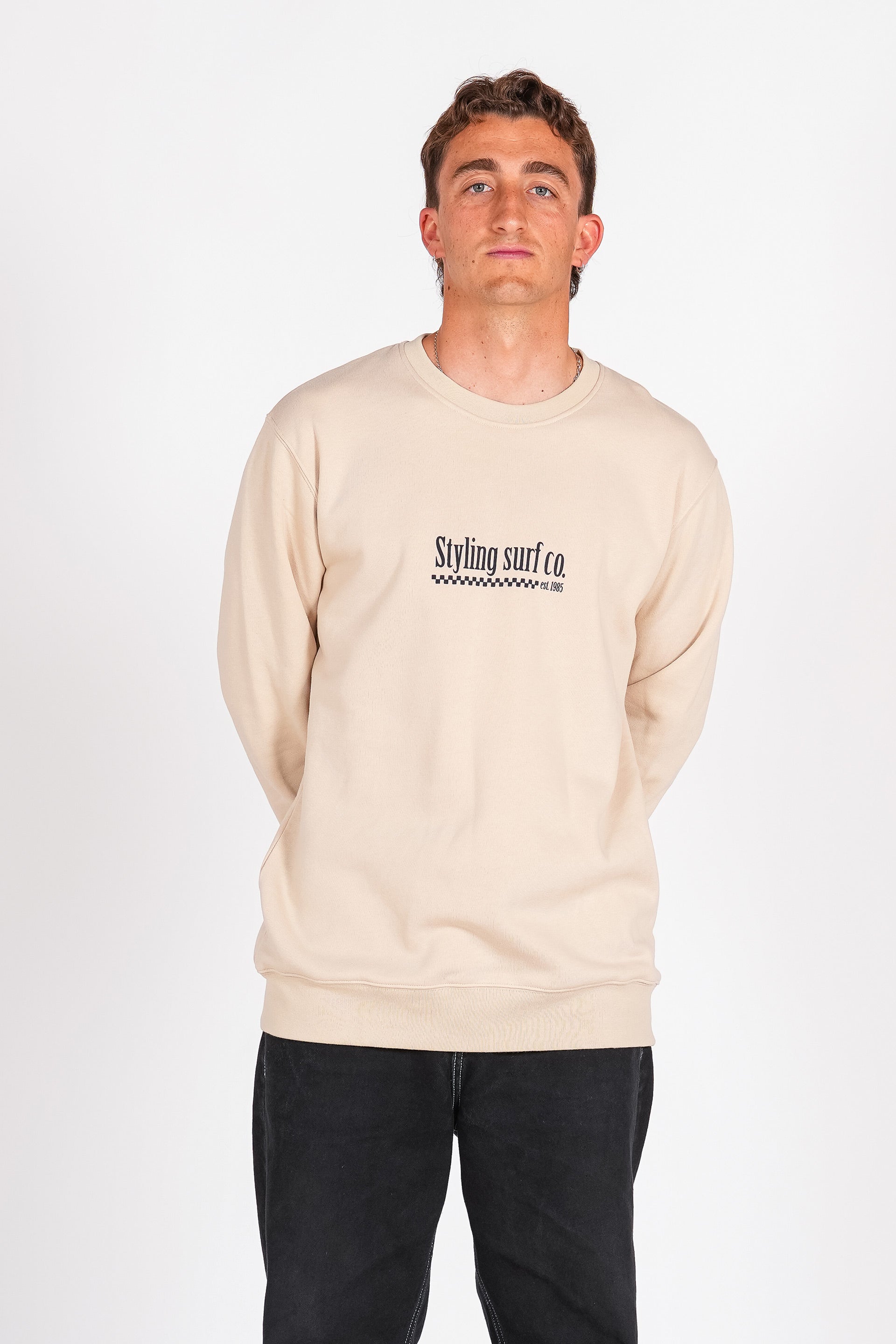 Sudadera Styling Surf Shop - piedra