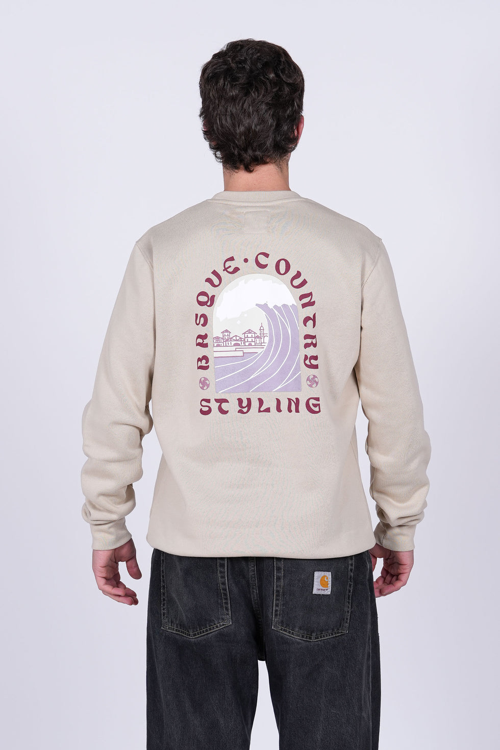 Sudadera Surf Home Crew - Piedra loading=