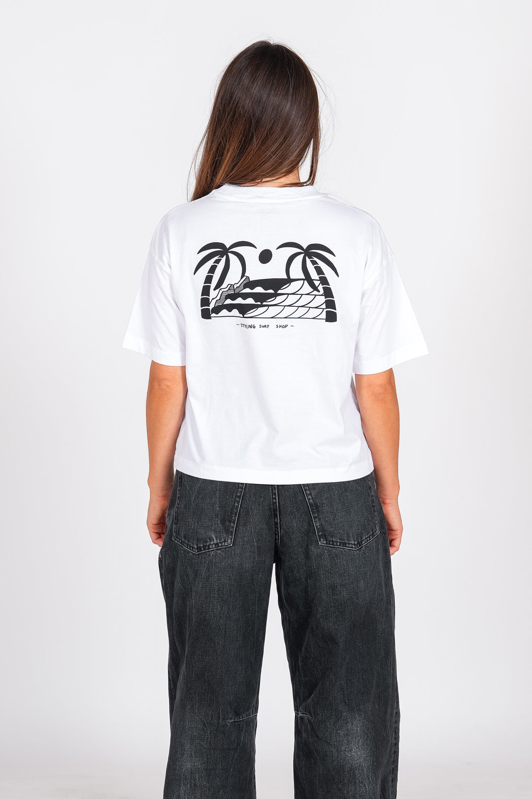 Camiseta Styling Palmeras - blanco