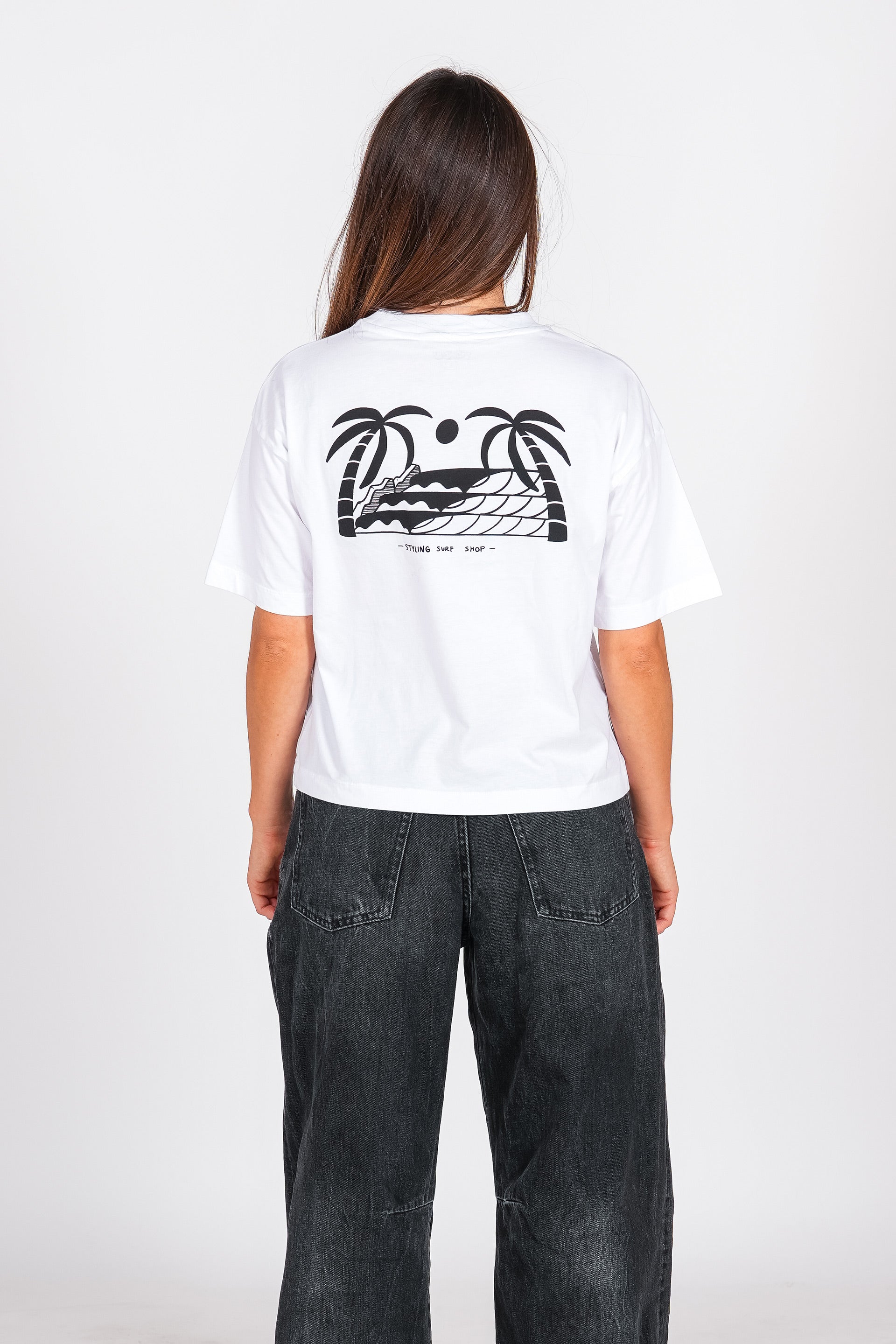 Camiseta Styling Palmeras - blanco
