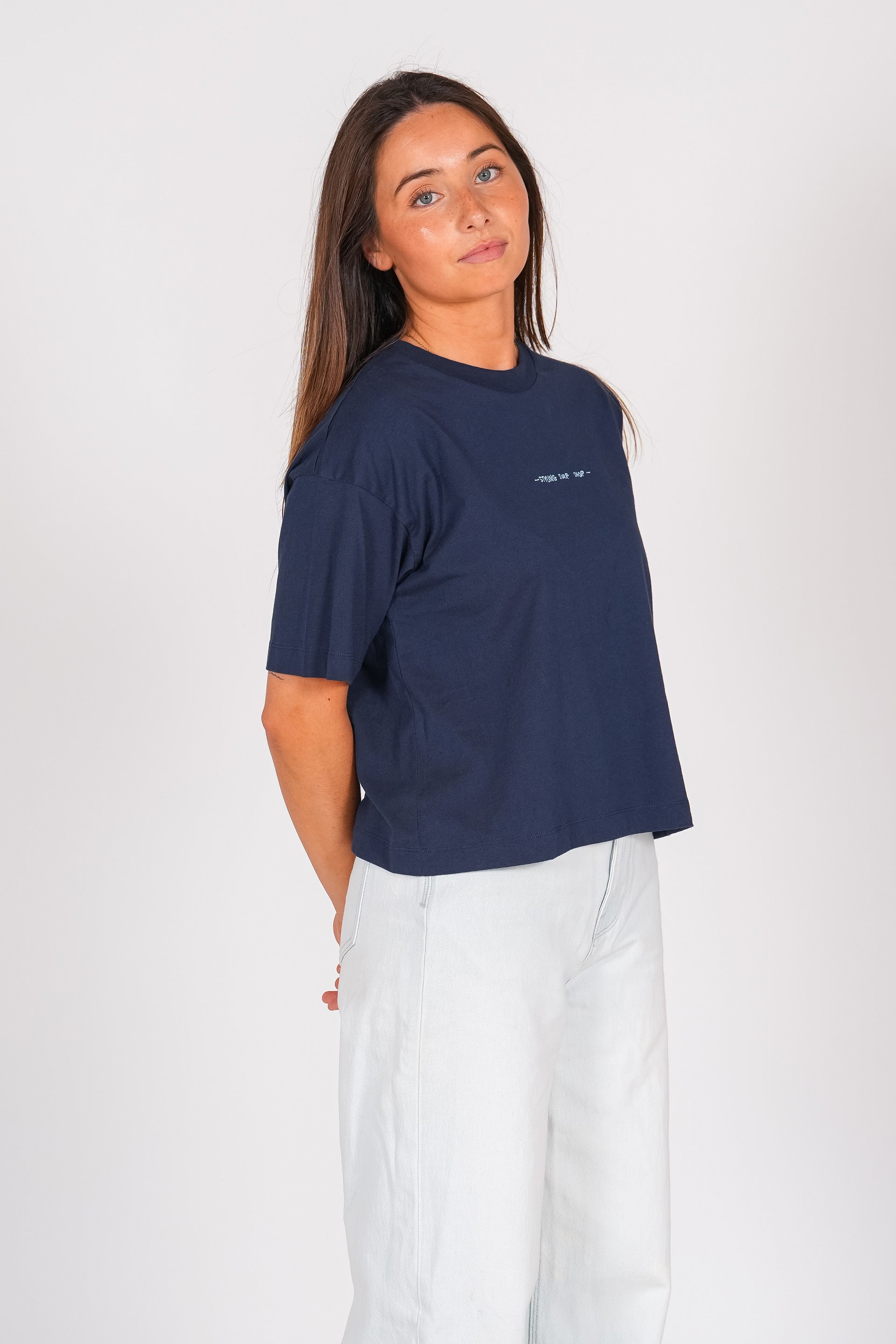 Camiseta Styling Palmeras - navy