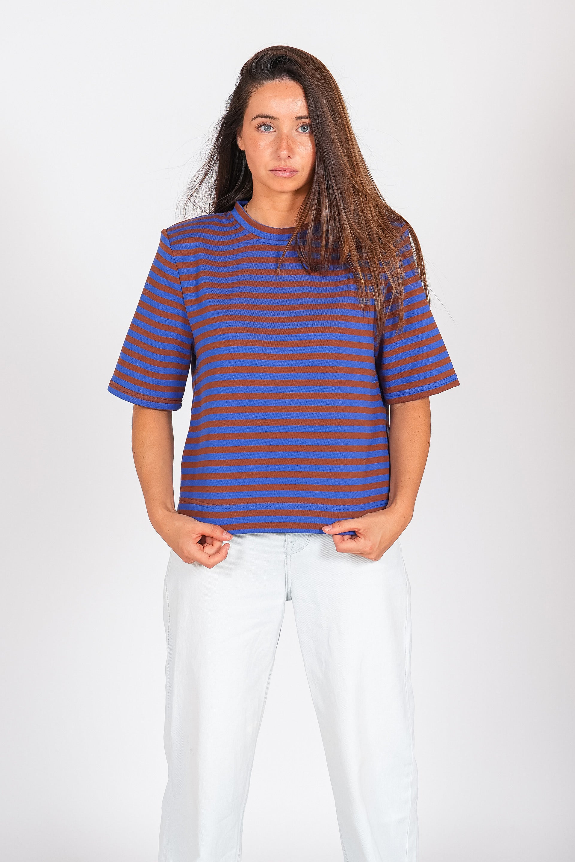 Camiseta Styling Taianna Sweat - surf blue stripe