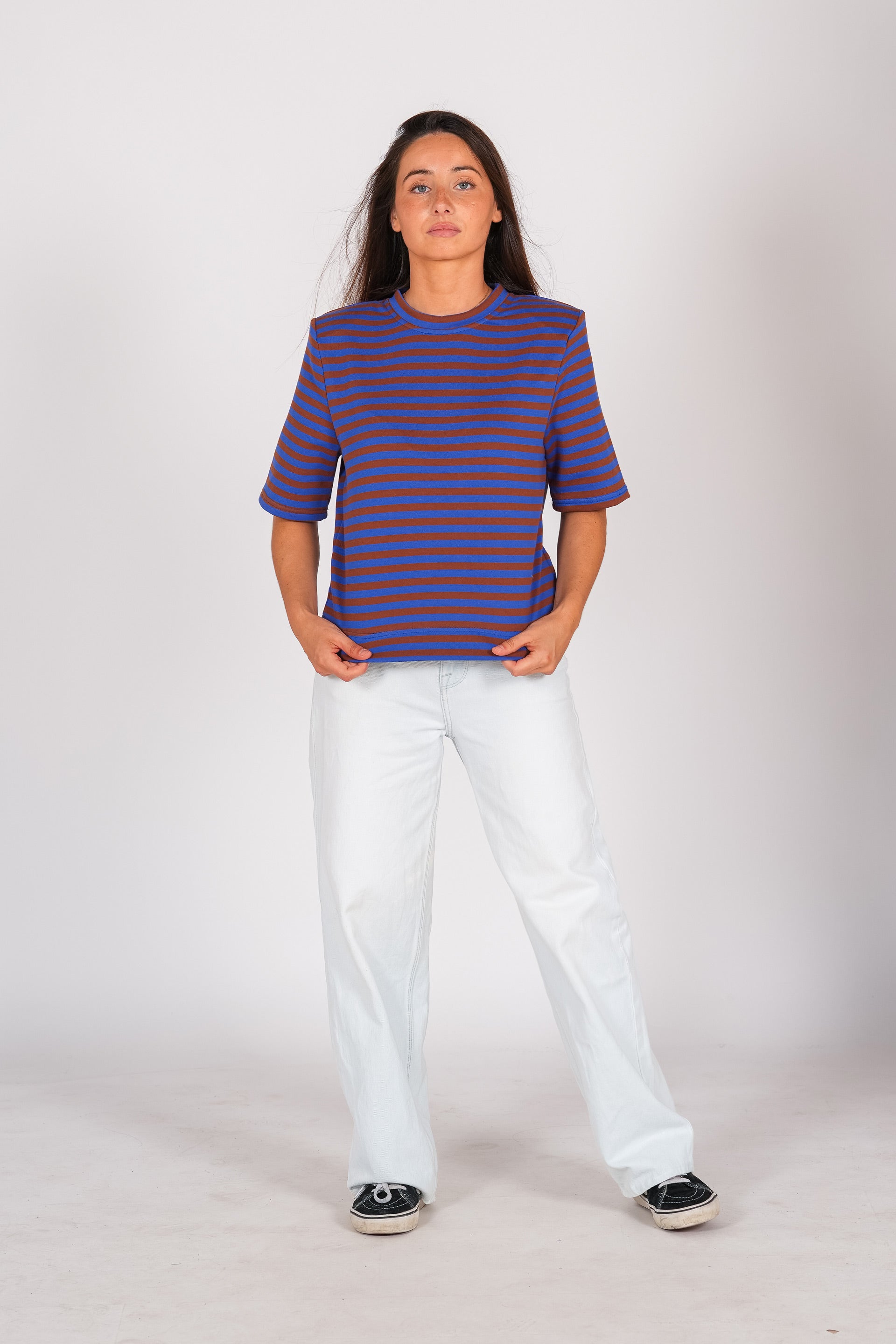 Camiseta Styling Taianna Sweat - surf blue stripe
