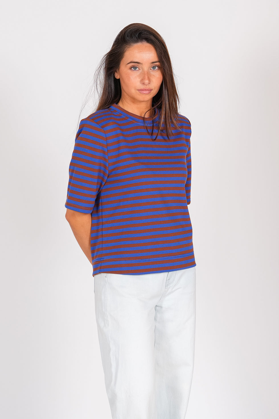 Camiseta Styling Taianna Sweat - surf blue stripe