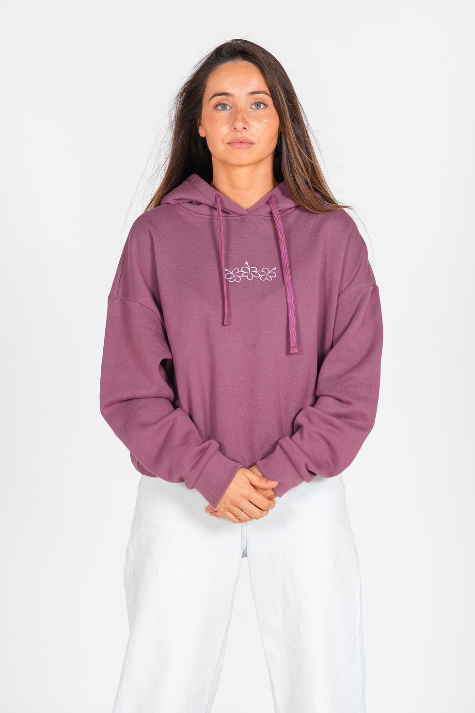 Sudadera Styling Flowers - cabernet
