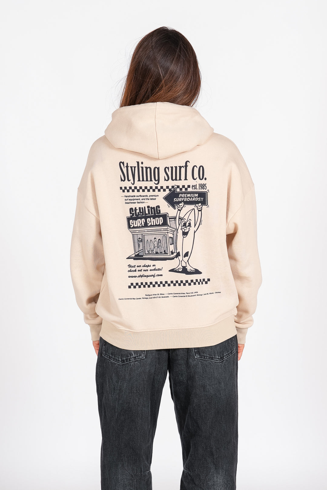 Sudadera Styling Surf Shop - piedra