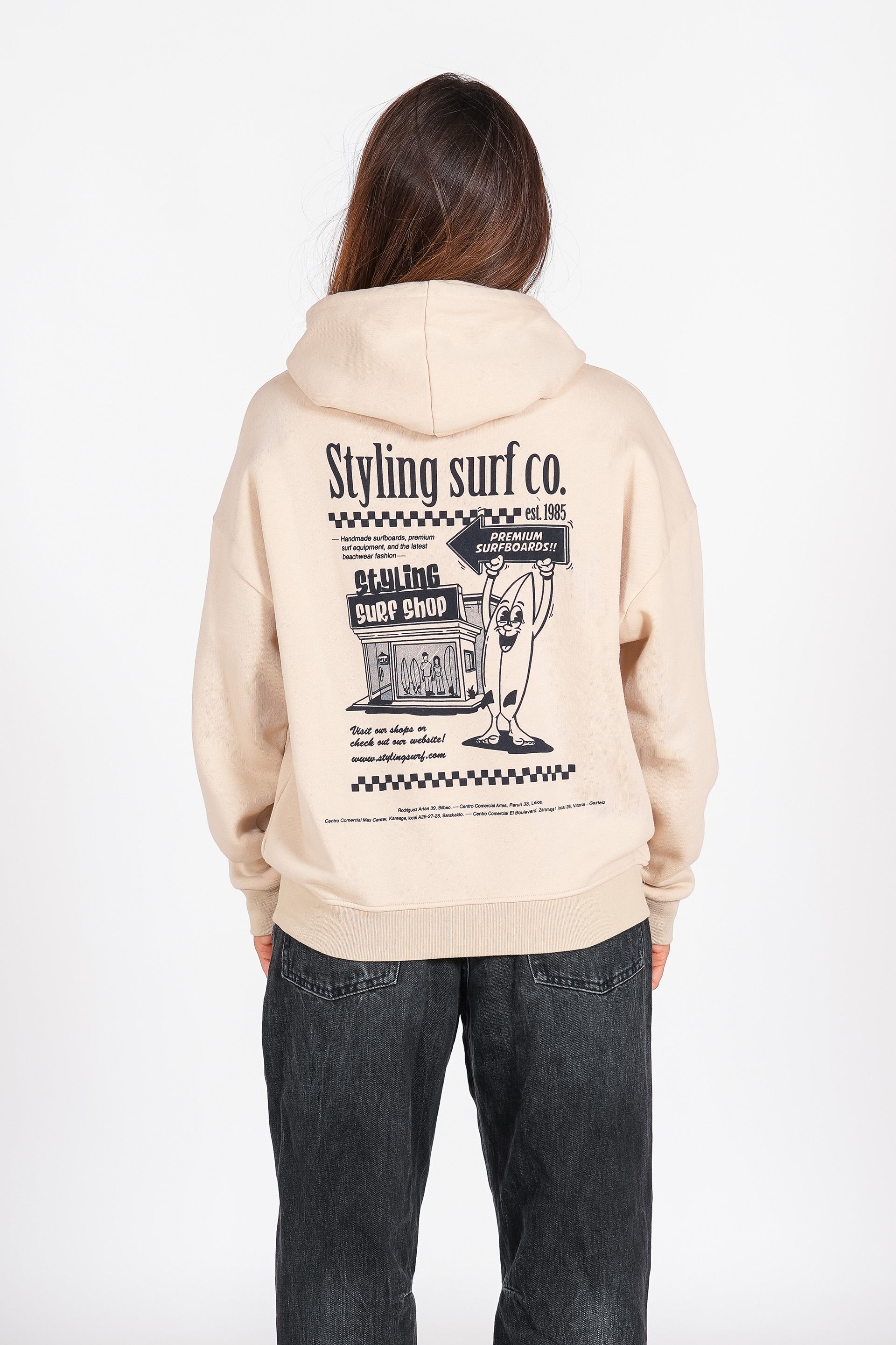 Sudadera Styling Surf Shop - piedra