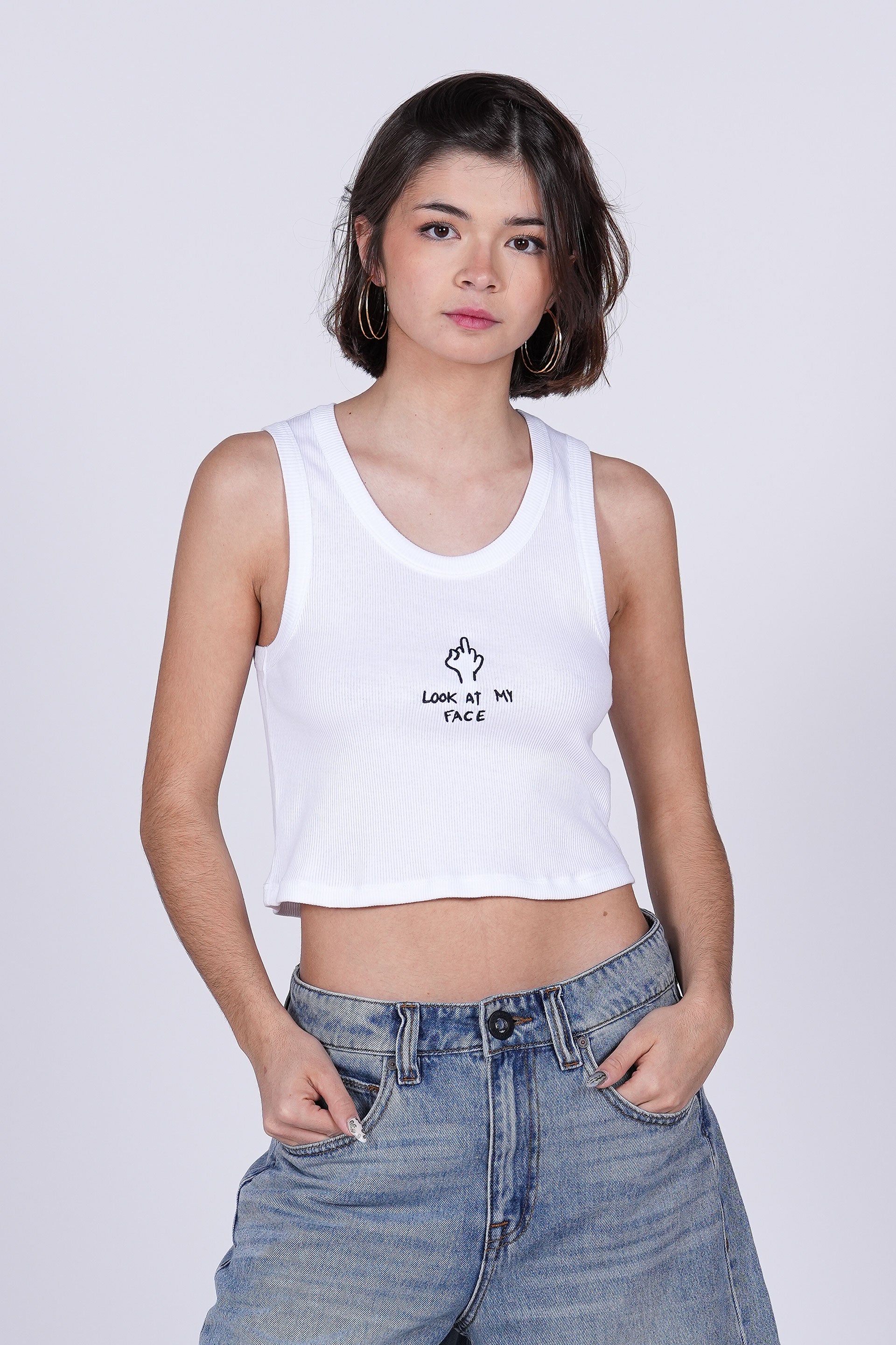 Camiseta Look Face - blanco