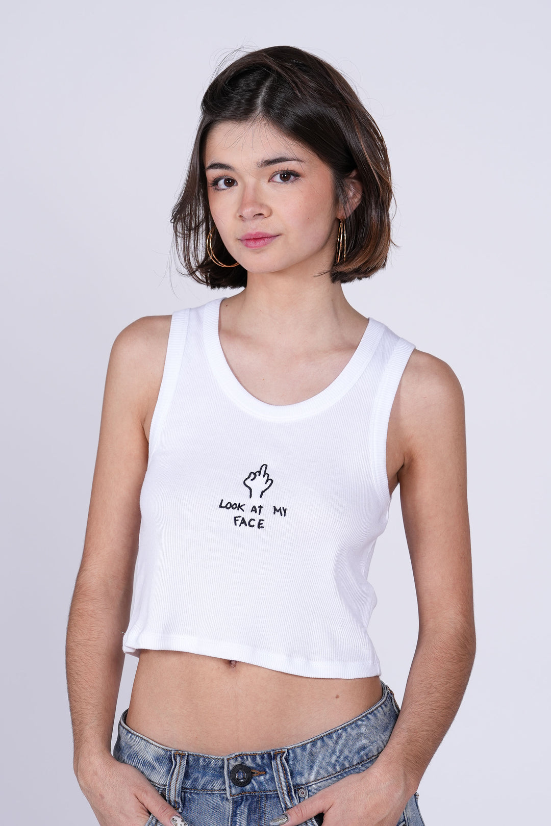 Camiseta Look Face - blanco