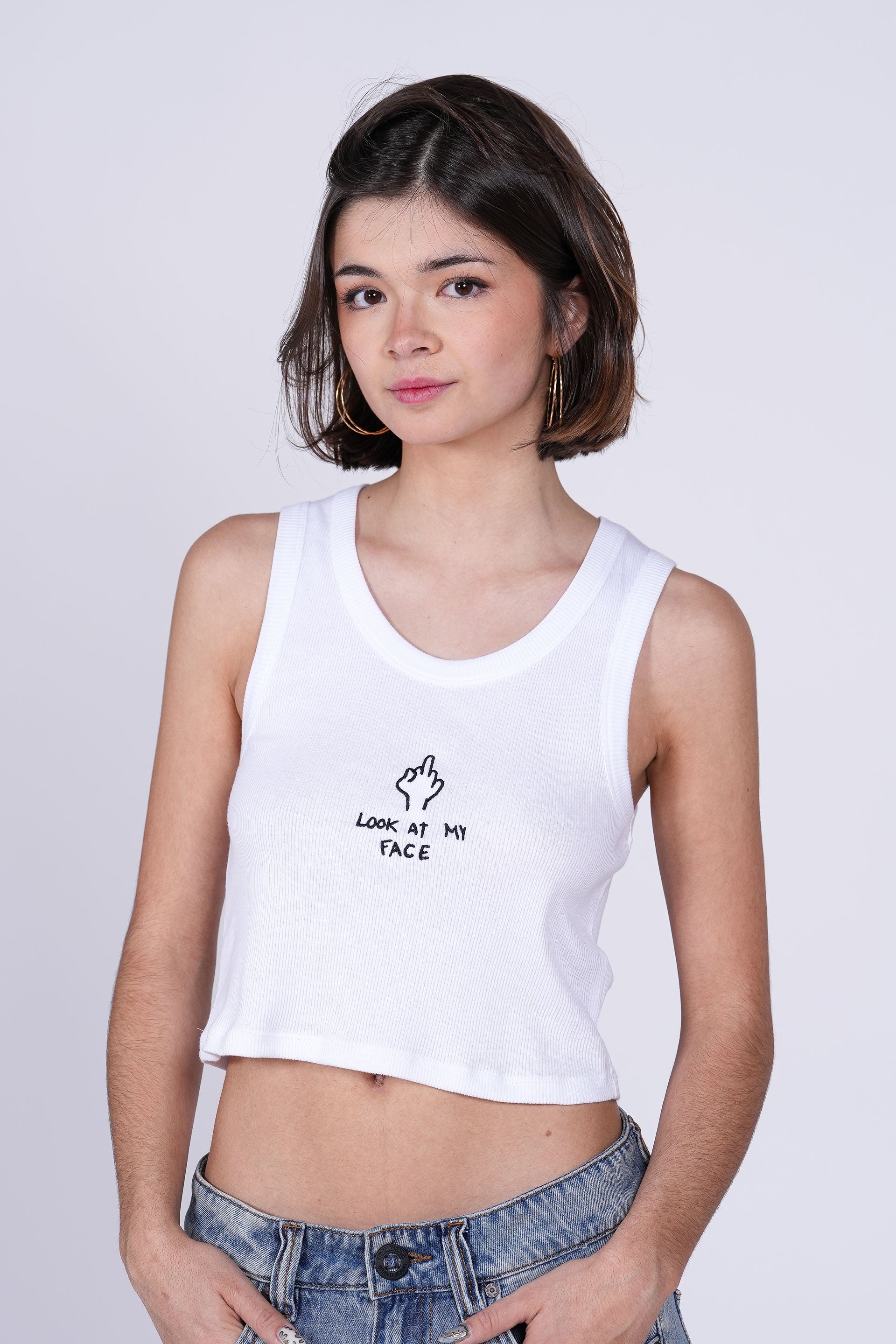 Camiseta Look Face - blanco