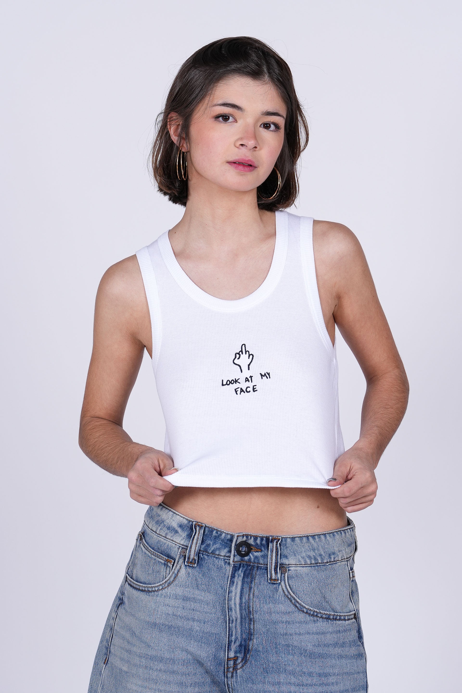 Camiseta Look Face - blanco