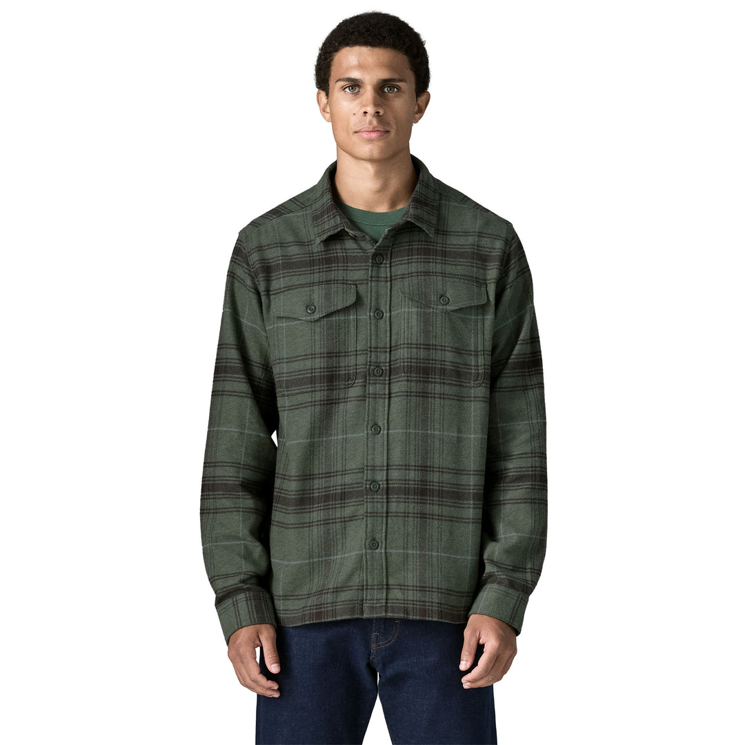 Camisa patagonia m s fjord flannel shirt - dissolve: treeline green