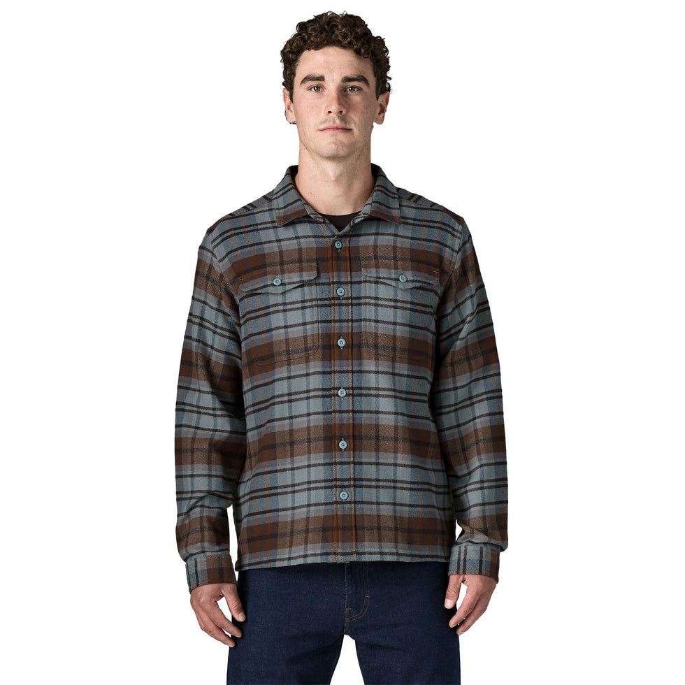 Camisa patagonia m s fjord flannel shirt - rising storm: blue sage