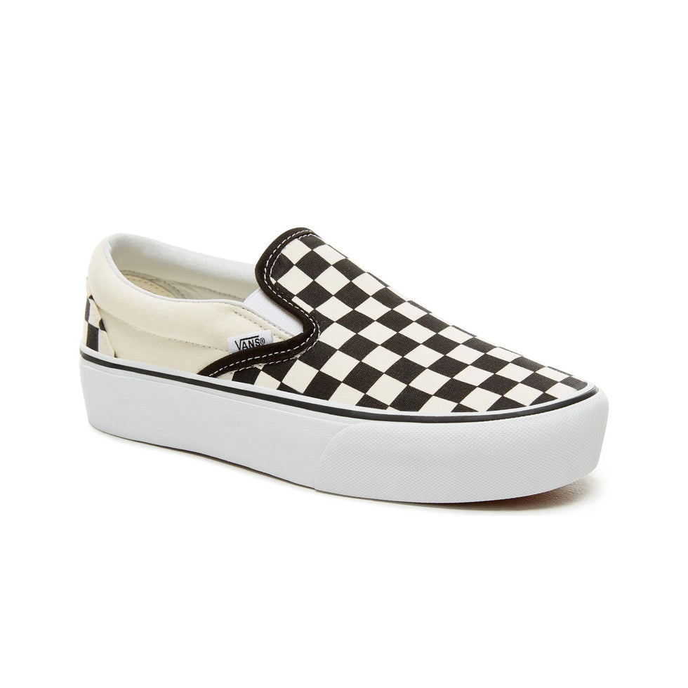Zapatillas Vans Classic Slip-on Platform - blk&whtchckerboard/wht