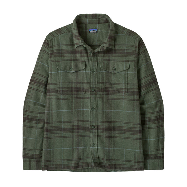 Camisa patagonia m s fjord flannel shirt - dissolve: treeline green